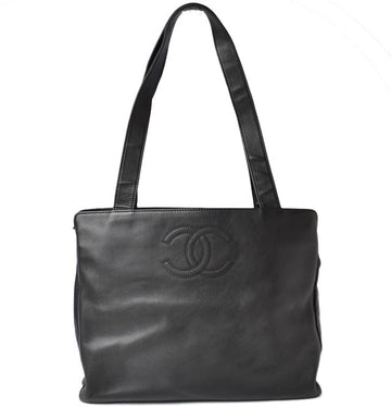 Top Quality Chanel Lamb Leather Shoulder/Handbag A4 Coco Mark Black