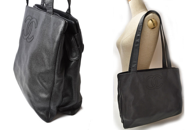 Top Quality Chanel Caviar Skin Shoulder/ Tote Bag Black