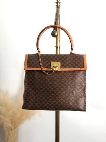 CELINE Macadam Gancini Top Handle Handbag Brown New 1:1 af3ben
