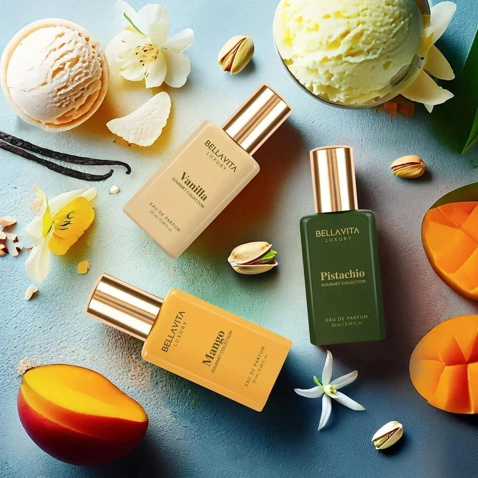 BellaVita Gourmet Perfume Gift Set | Vanilla, Mango & Pistachio 80ml Perfume