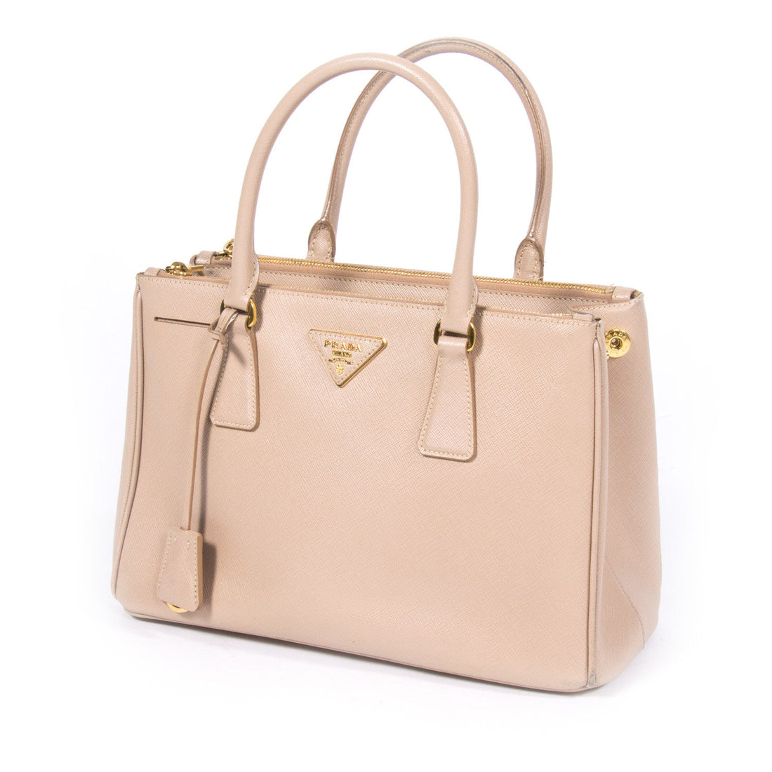 Prada Saffiano Lux Double Zip Small