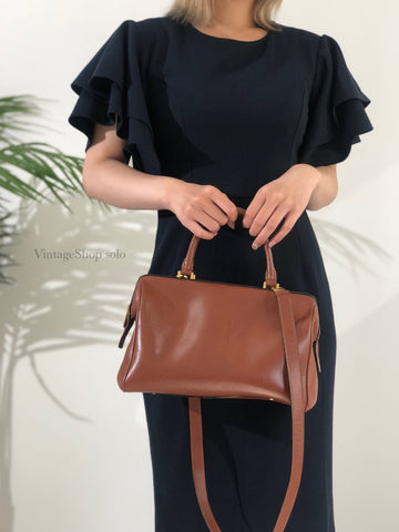 CELINE Leather Two-way Boston bag Shoulder bag  Brown New 1:1 Old Celine e8hsve