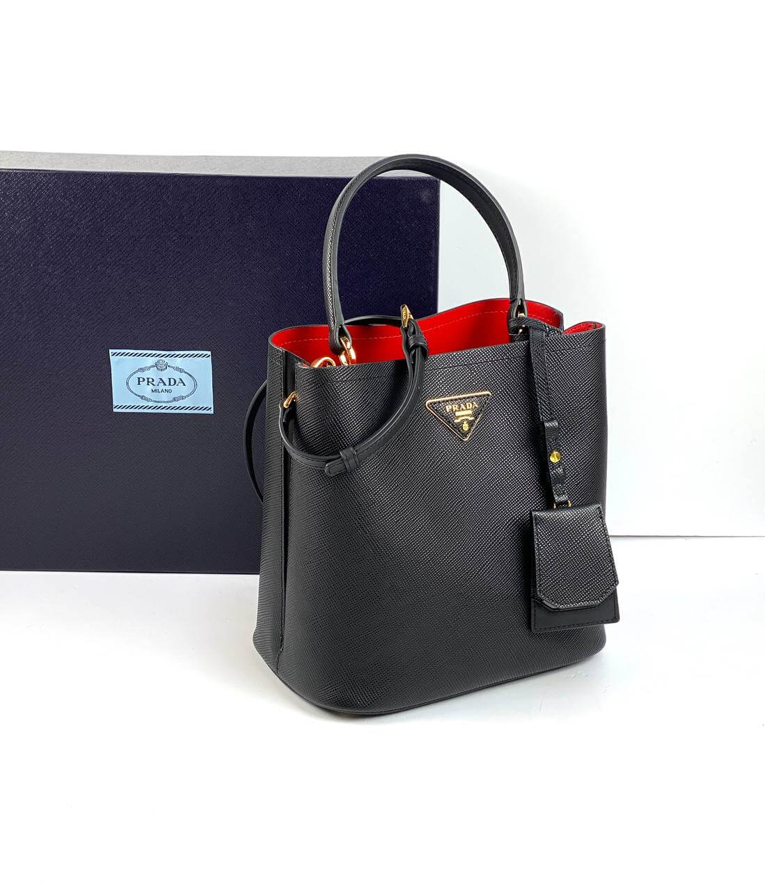 Prada Panier Bag in Saffiano leather black