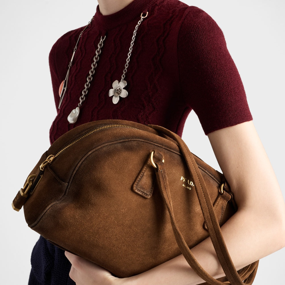 Prada Bowling medium suede bag