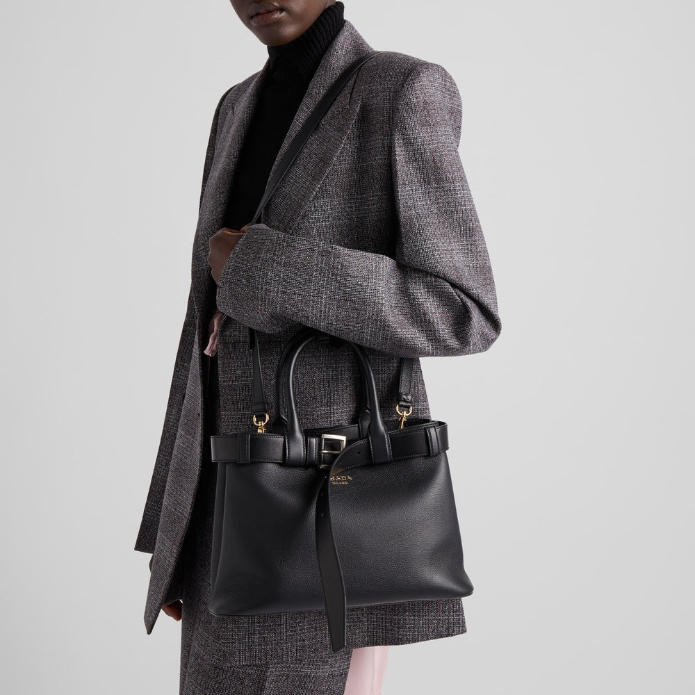 Prada Buckle small leather handbag with belt