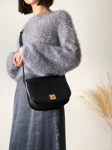 CELINE Gancini Flap Leather Shoulder bag Round bag Black New 1:1 btrkh7