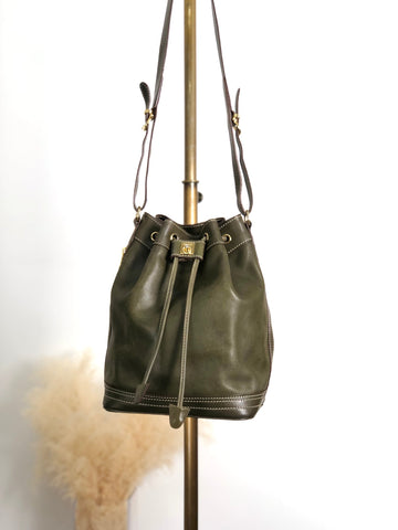 CELINE  Drawstring Shoulder bag Khaki New 1:1 uphaem
