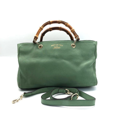 Gucci Bamboo Bag Green Handbag