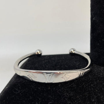 Louis Vuitton Monogram Silver Bangle Bracelet 18cm