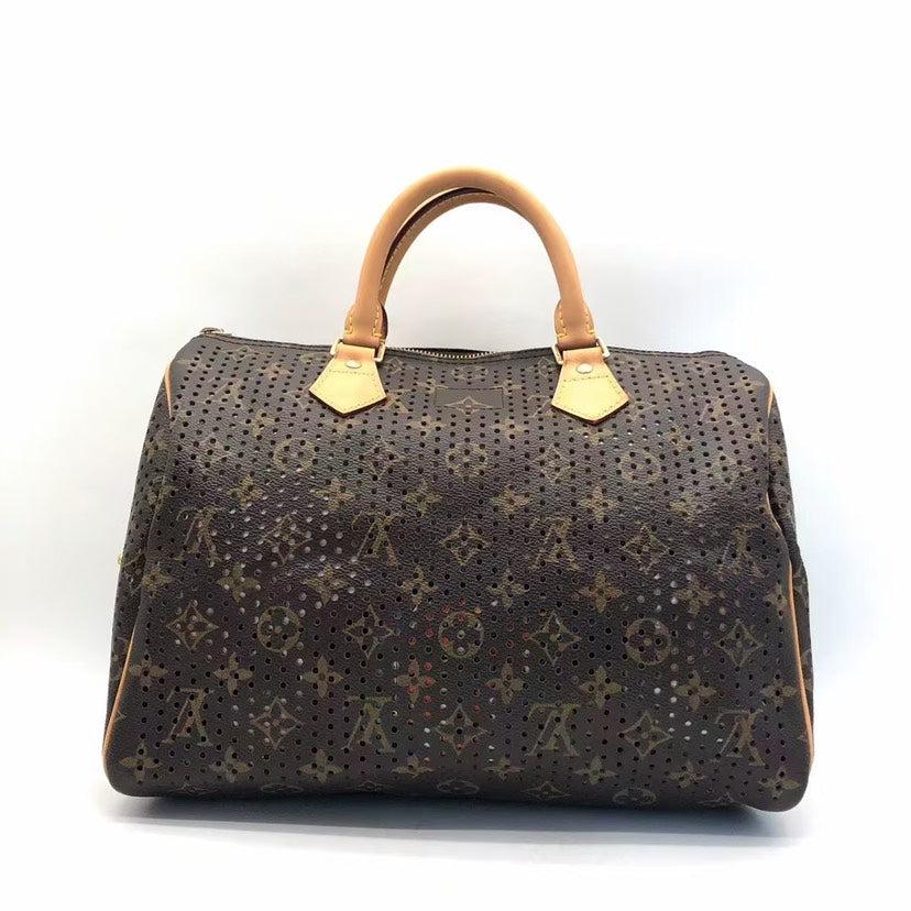 Louis Vuitton Speedy 30 Brown Monogram Perforated Satchel Bag
