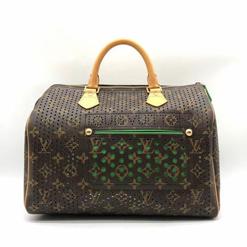 Louis Vuitton Speedy 30 Monogram Perforated Brown Green Bag