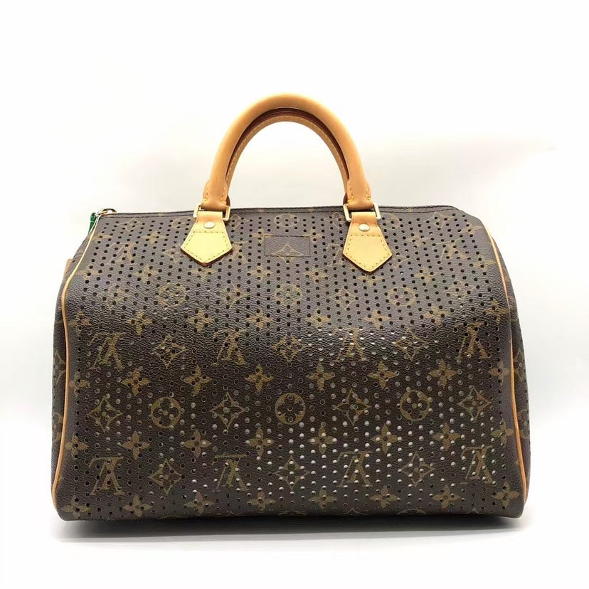 Louis Vuitton Speedy 30 Monogram Perforated Brown Green Bag