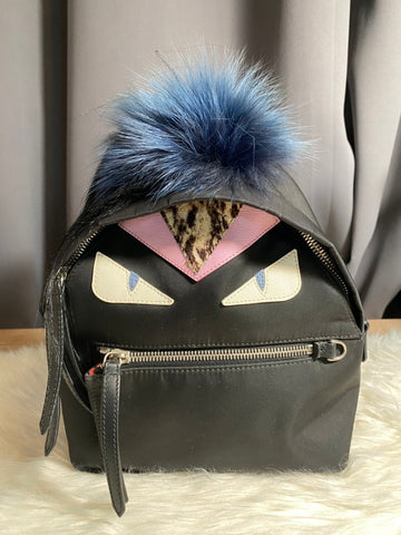 Fendi Little Monsters Black Backpack -