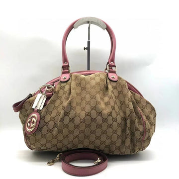 Gucci Two-Way Bag Brown Pink