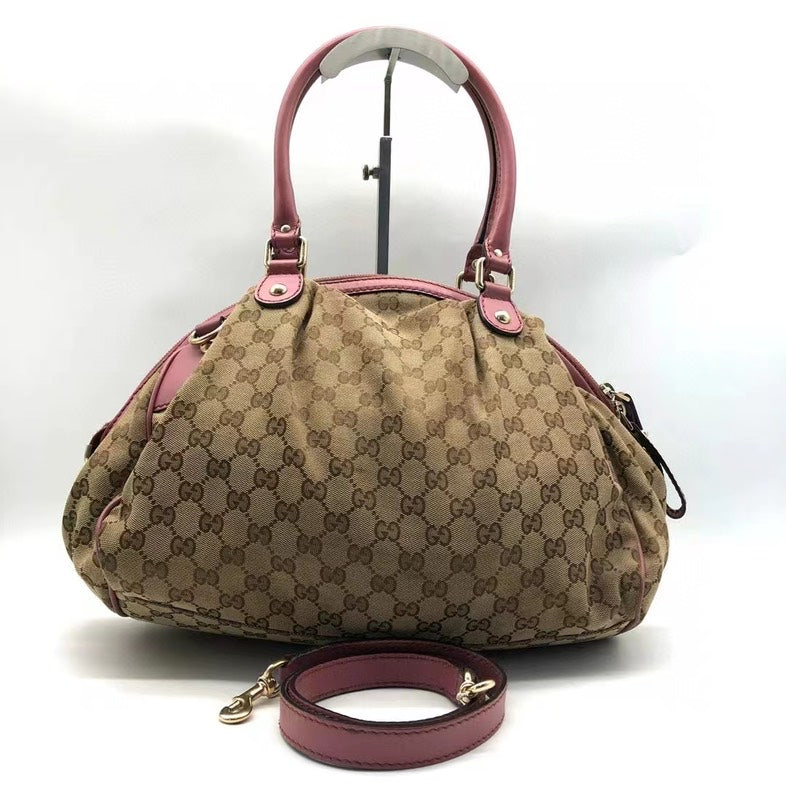 Gucci Two-Way Bag Brown Pink
