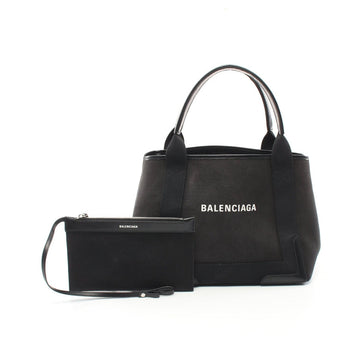 Balenciaga Black Canvas Leather Tote Bag Medium