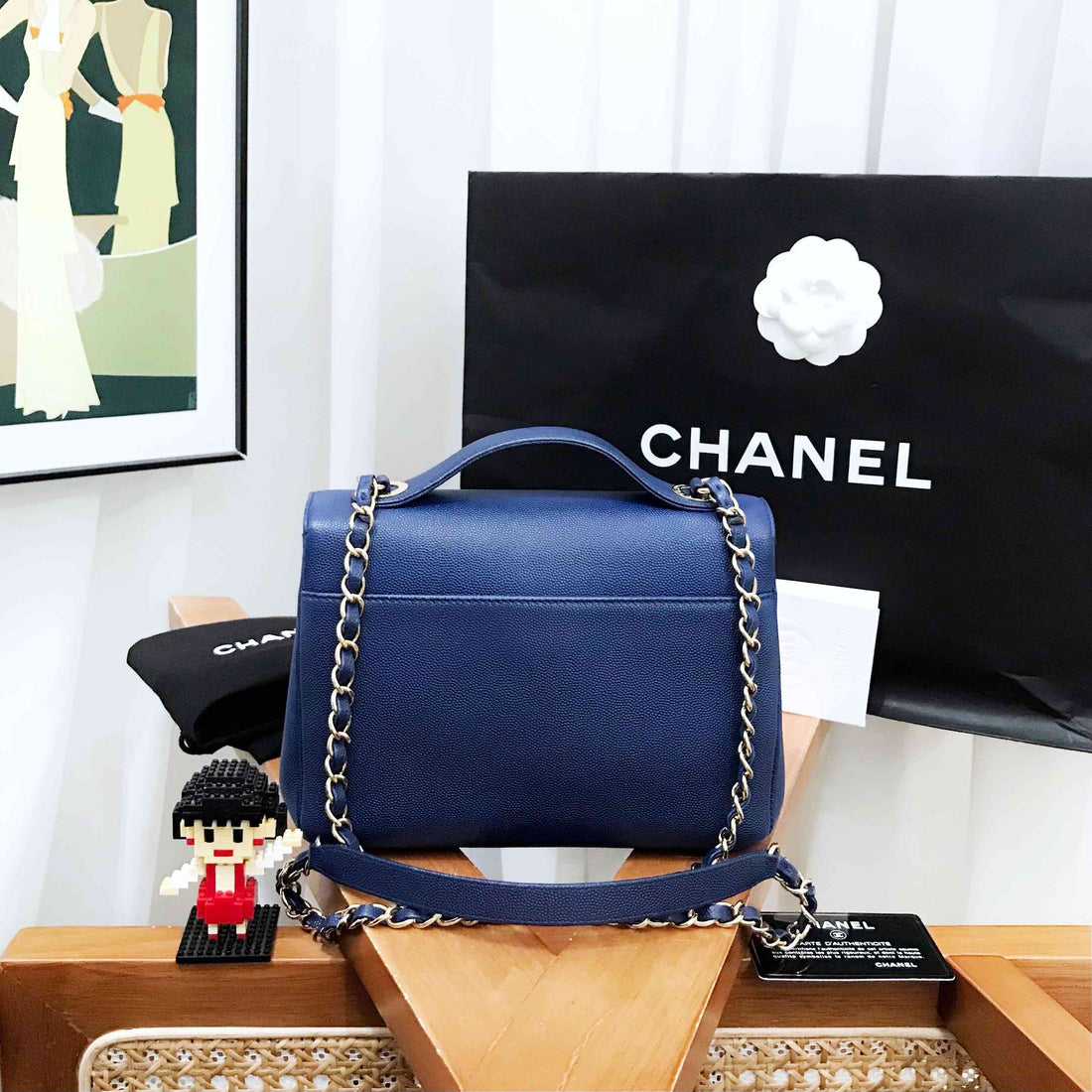 Top Quality Chanel 2017 Blue Medium Messenger Bag