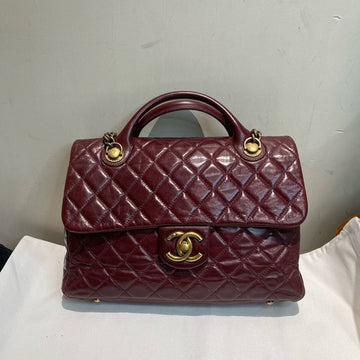 Top Quality Chanel Burgundy Quilted Leather Large Flap Bag