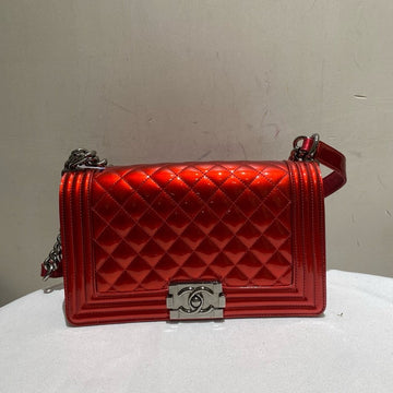 Top Quality Chanel Leboy Red Patent Leather Medium Bag