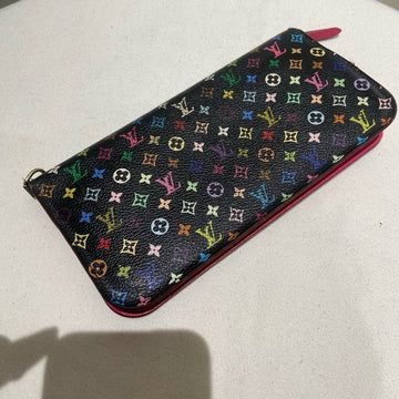 Louis Vuitton Takashi Murakami Multicolor Monogram Zippy Wallet Black
