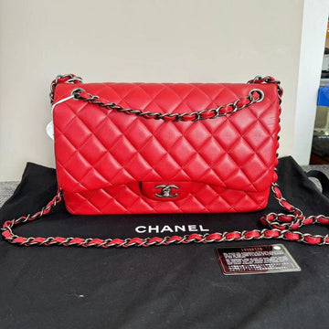Top Quality Chanel Classic Flap Bag Red Quilted Leather Medium Size