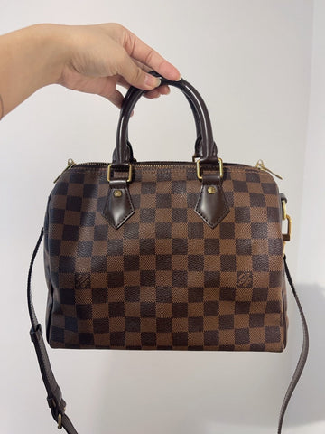 Louis Vuitton Speedy 25 Damier Ebene Brown Handbag