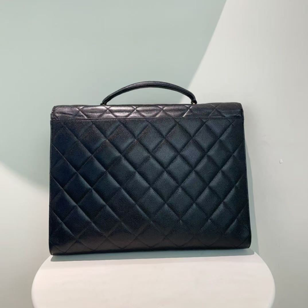 Top Quality Chanel Black Quilted Leather Flap Bag Medium 1996-1997