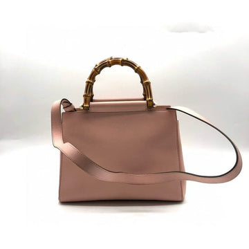 Gucci Pink Bamboo Handle Two Way Bag Medium Size