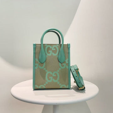 Gucci Ophidia GG Supreme Beige Green Canvas Tote Bag Medium