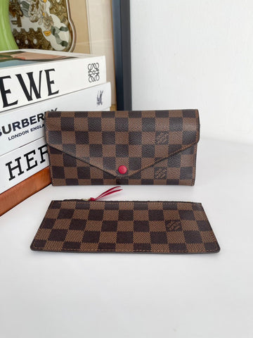 Louis Vuitton Damier Ebene Canvas Sarah Wallet Brown Medium