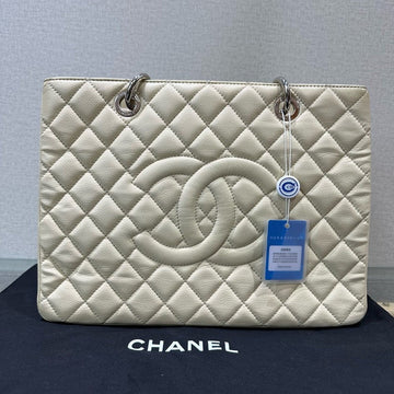 Top Quality Chanel Beige GST Quilted Leather Tote Bag 33x24x13cm