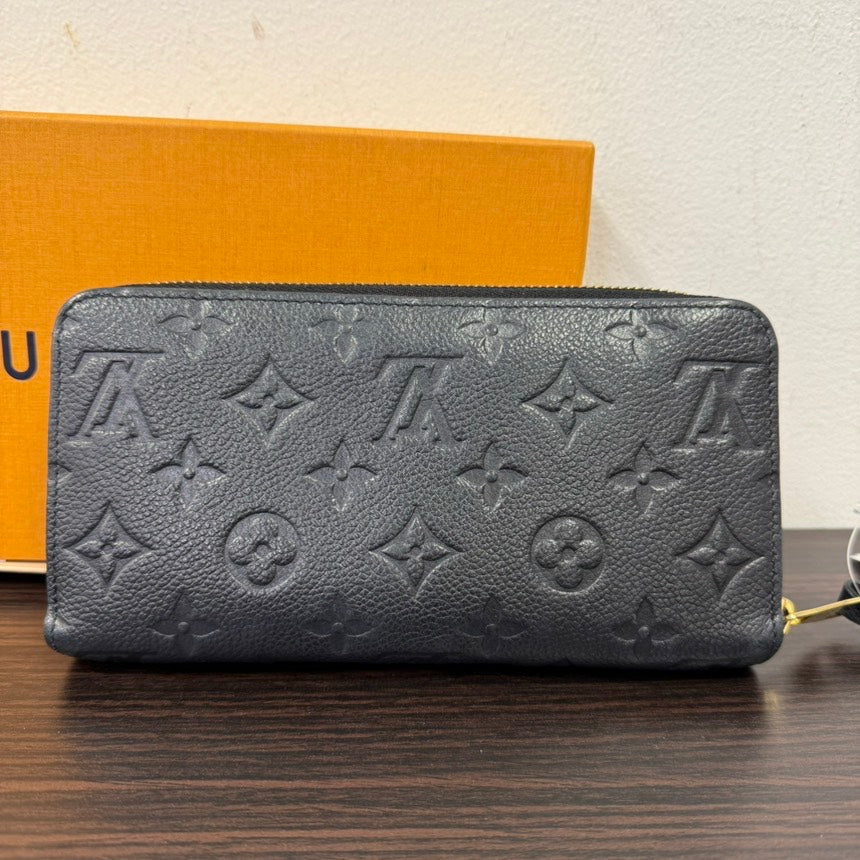 Louis Vuitton Monogram Empreinte Zippy Long Wallet Black