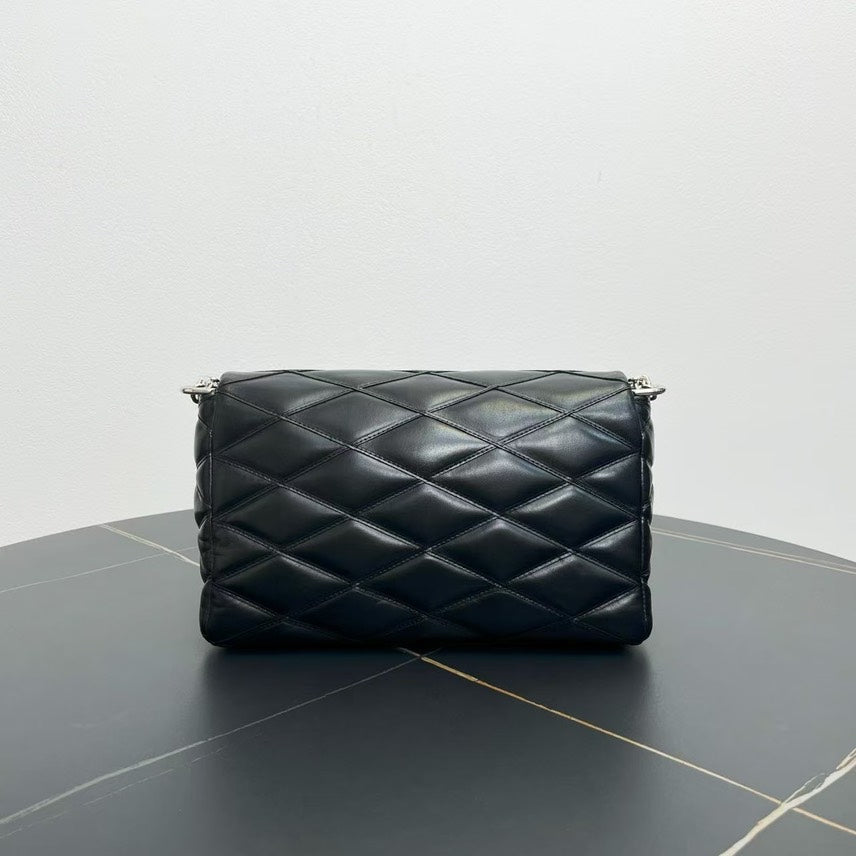 Louis Vuitton Malletage MM Black Leather Chain Bag