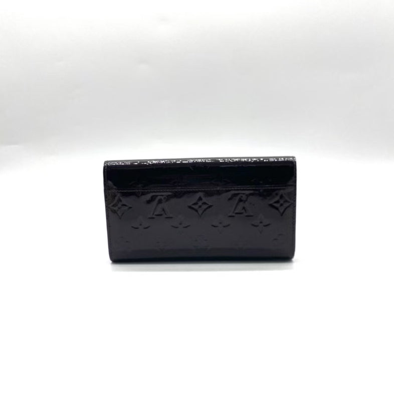Louis Vuitton Patent Leather Wallet Black Medium