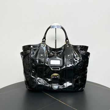 Gucci Black Patent Leather Medium Tote Bag