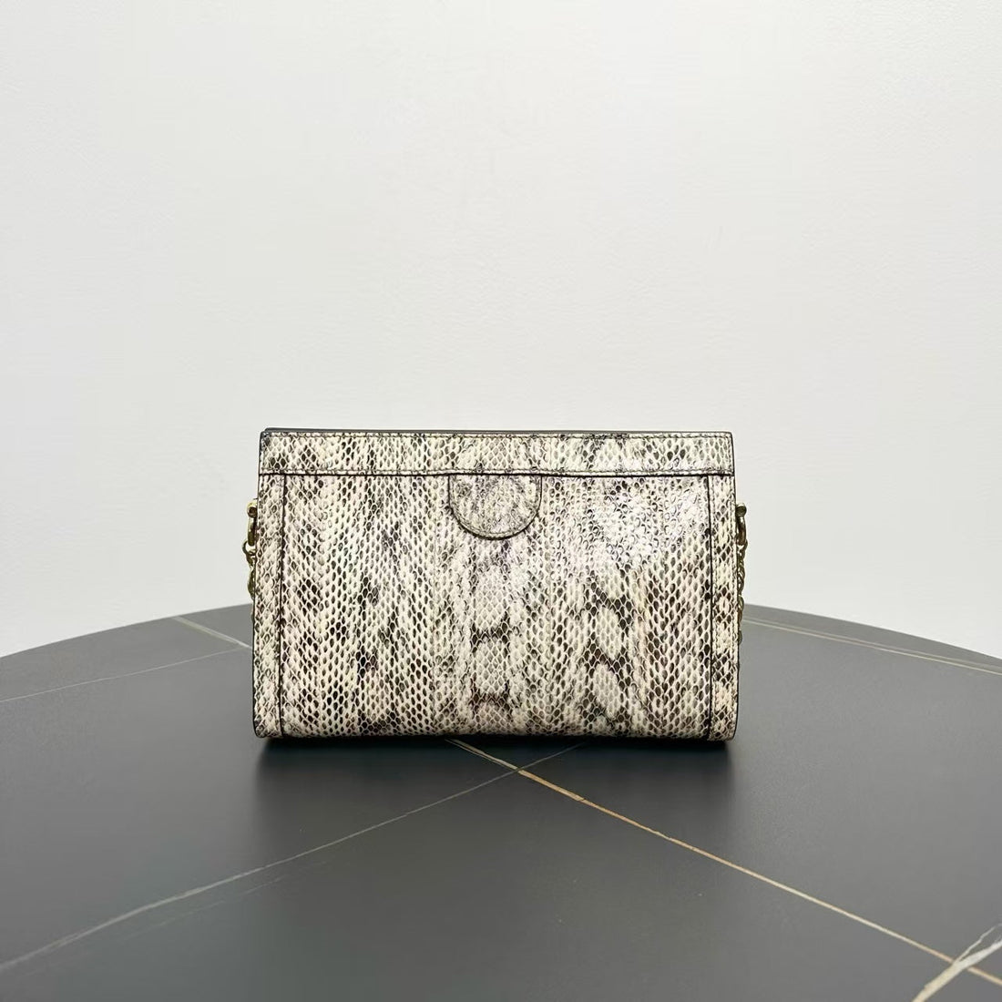 Gucci Ophidia Python Leather Chain Bag Small Beige