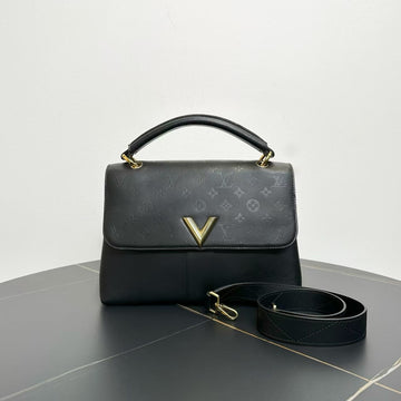 Louis Vuitton Very One Handle Black Monogram Leather Bag Medium