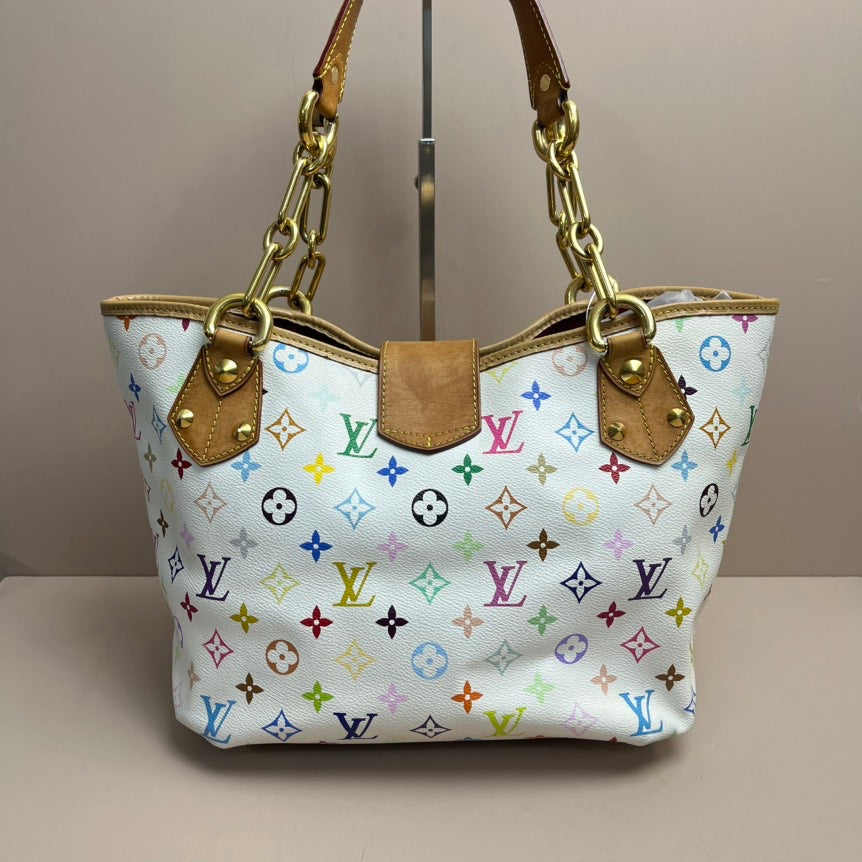 Louis Vuitton  Monogram Multicolor Annie MM White Tote Bag