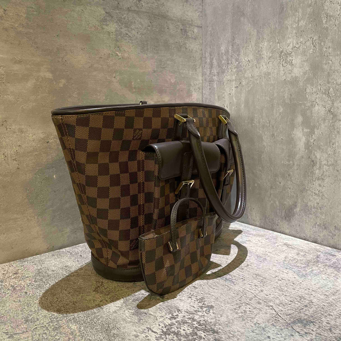 Louis Vuitton Damier Ebene Canvas Tote Bag Large