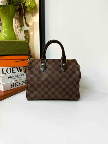 Louis Vuitton Speedy 25 Damier Ebene Canvas Handbag Brown