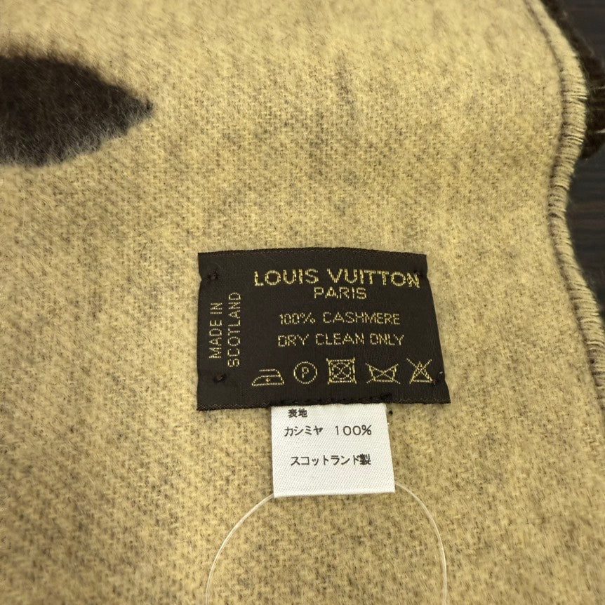 Louis Vuitton Cashmere Monogram Scarf Brown LB106933
