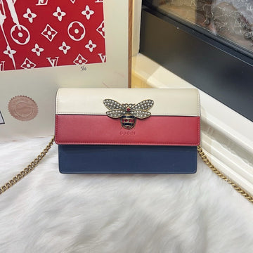 Gucci Queen Margarita Multicolor Leather Chain Bag