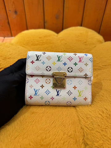 Louis Vuitton White Multicolor Monogram Wallet Compact