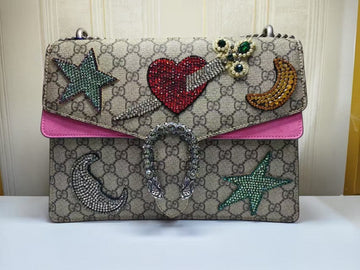 Gucci Dionysus Heart Beige Pink Small Shoulder Bag