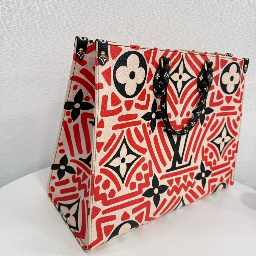 Louis Vuitton OnTheGo GM Red Beige Black 2way Bag