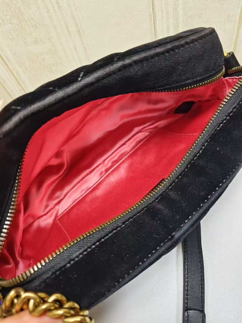 Gucci GG Marmont Black Star Embellished Camera Bag Medium Size