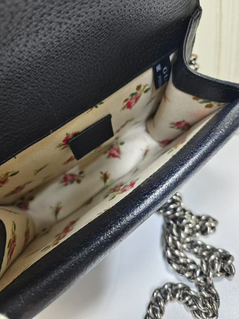 Gucci Dionysus Black Leather Shoulder Bag Small