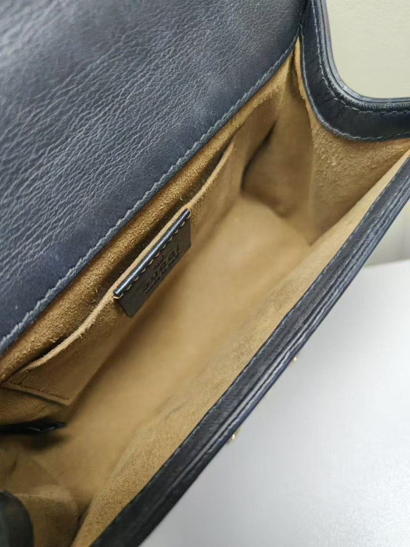 Gucci Padlock Black Leather Shoulder Bag Medium
