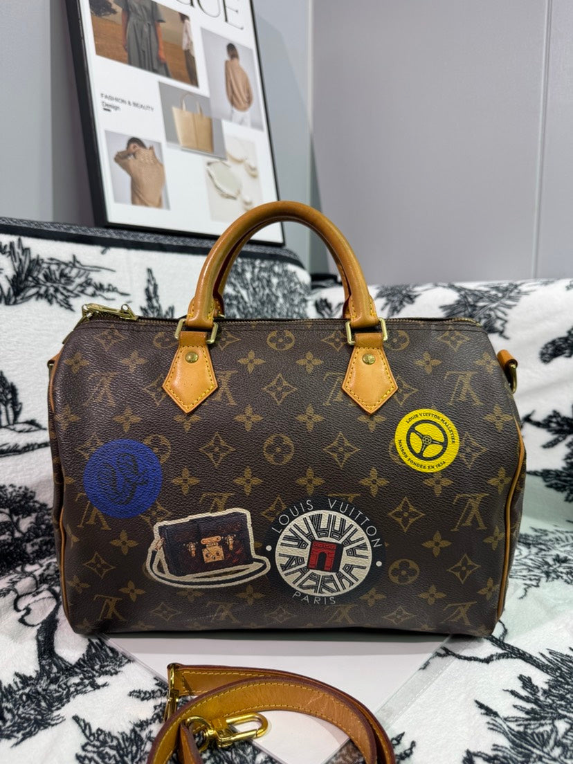 Louis Vuitton Speedy 30 Monogram Brown With Strap Limited Edition