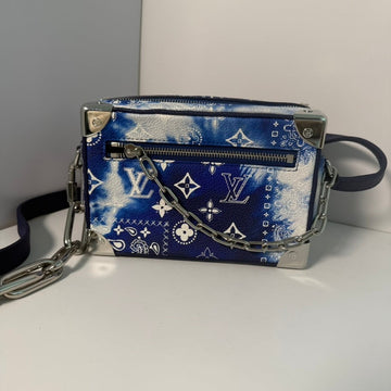 Louis Vuitton LV Blue Soft Trunk Bag Monogram Canvas Chain Strap